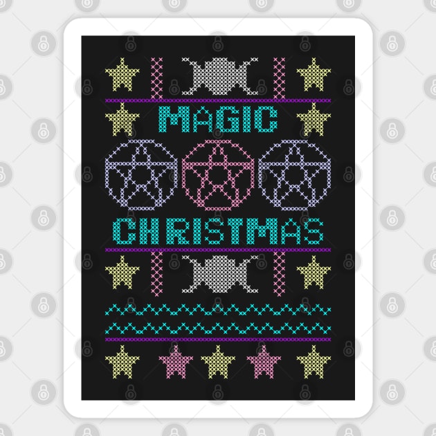 Ugly sweater Magic Christmas Magnet by Pendientera